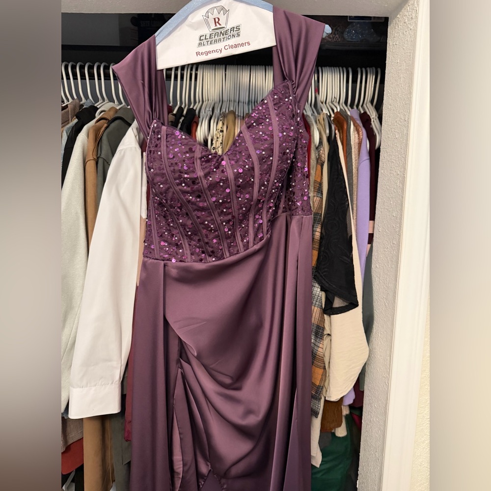 Elegant Purple Sequin Dress